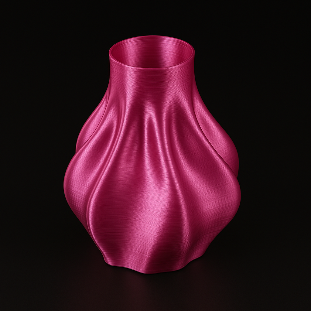 Ripple 3D Printed Vase – Silk PLA Finish