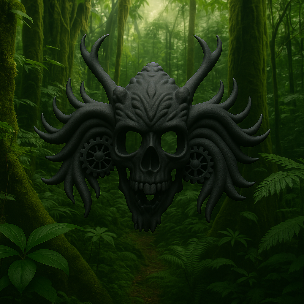 Jungle Spirit Skull Mask – 3D Printed Wall Art