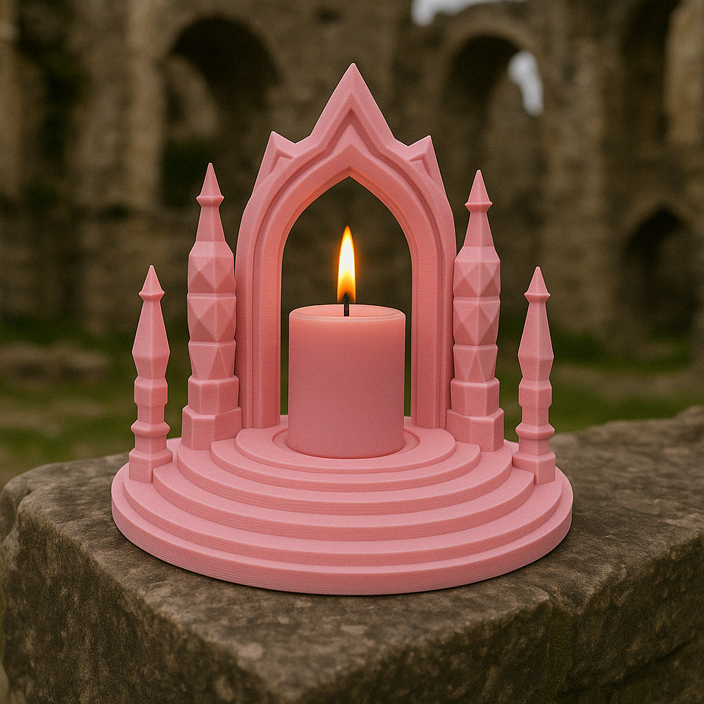 Sacred Spire Candle Holder – 3D Printed Gothic Sanctuary
