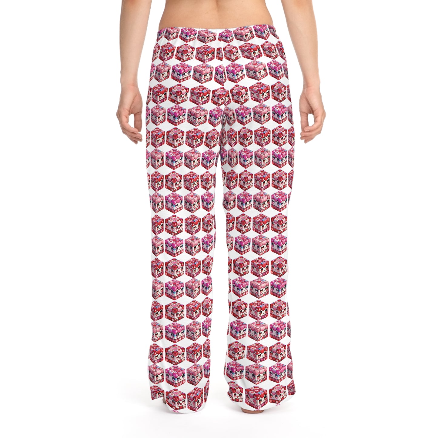 Women's Pajama Pants - Cute Anime Valentine Cubes