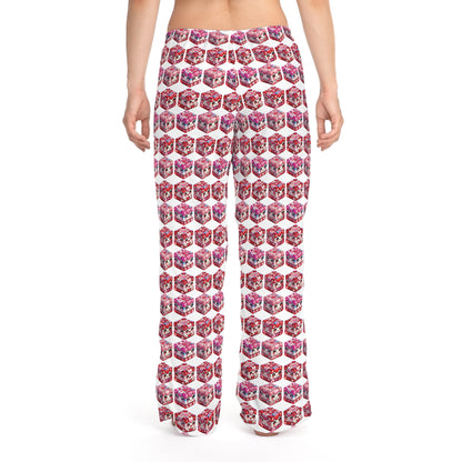 Women's Pajama Pants - Cute Anime Valentine Cubes