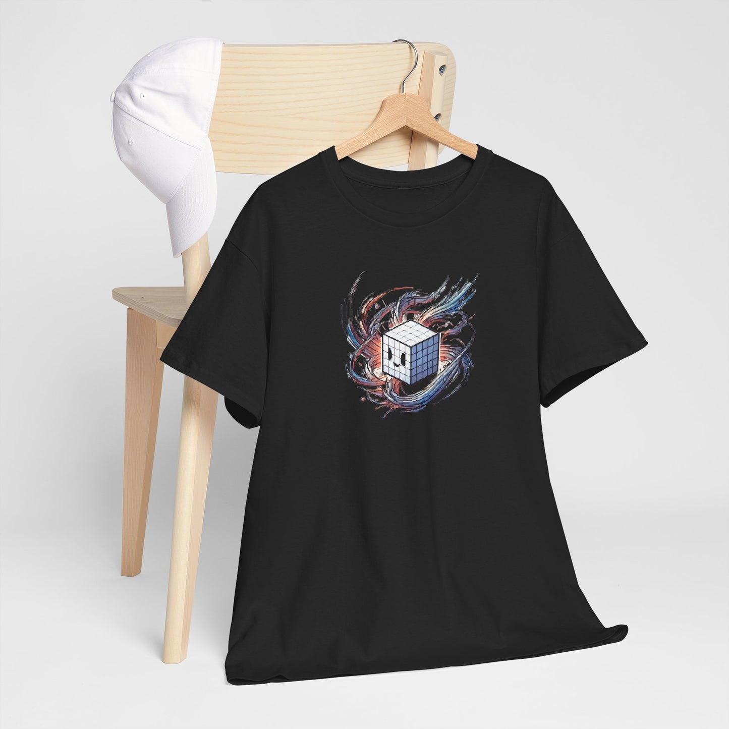 Creative Cube Heavy Cotton Tee - Artistic Graphic T-Shirt