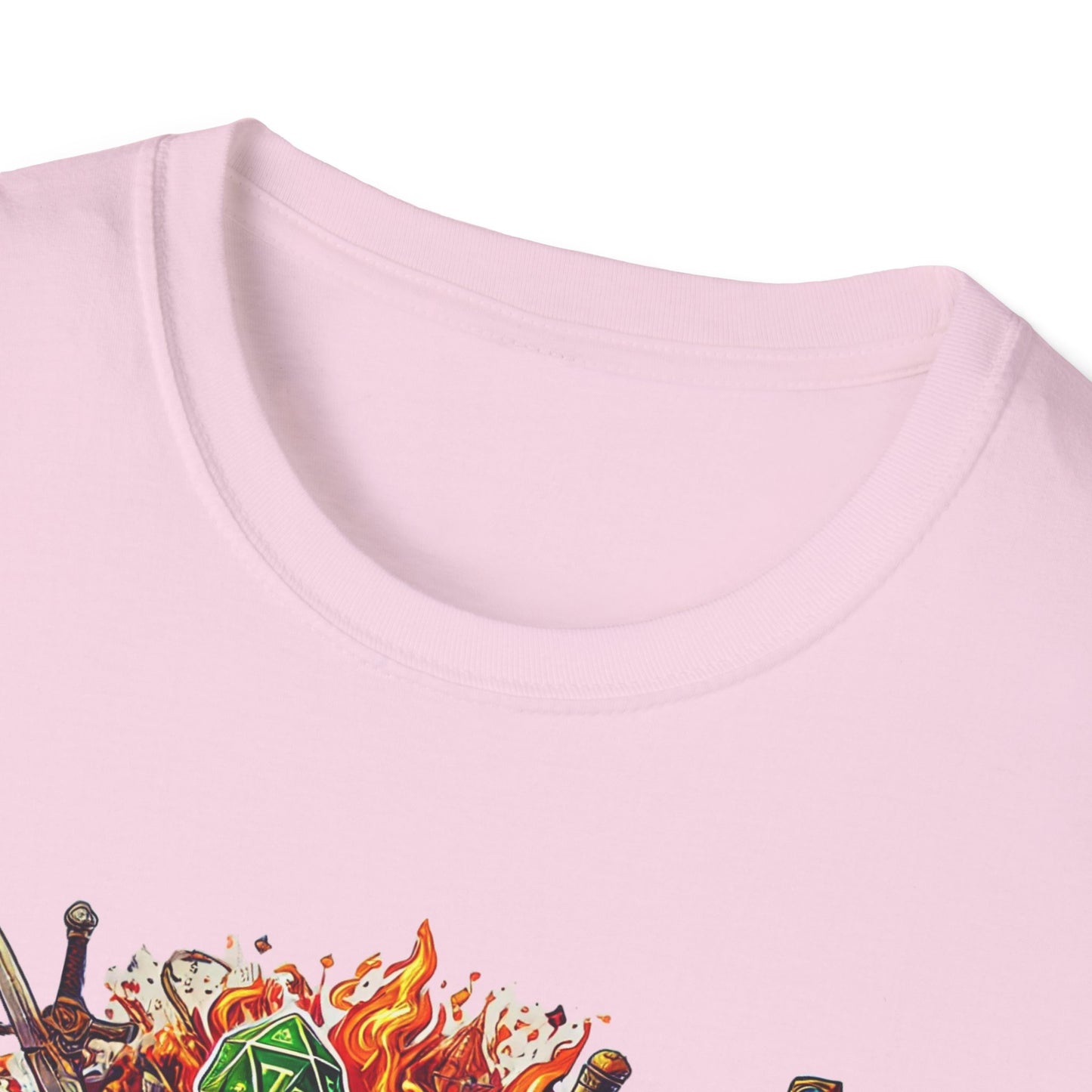 Fantasy-Themed Soft style T-Shirt with Colorful Cube Design