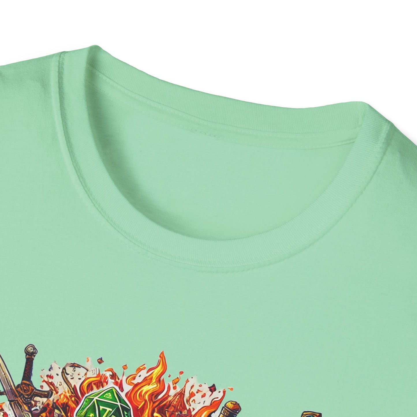 Fantasy-Themed Soft style T-Shirt with Colorful Cube Design