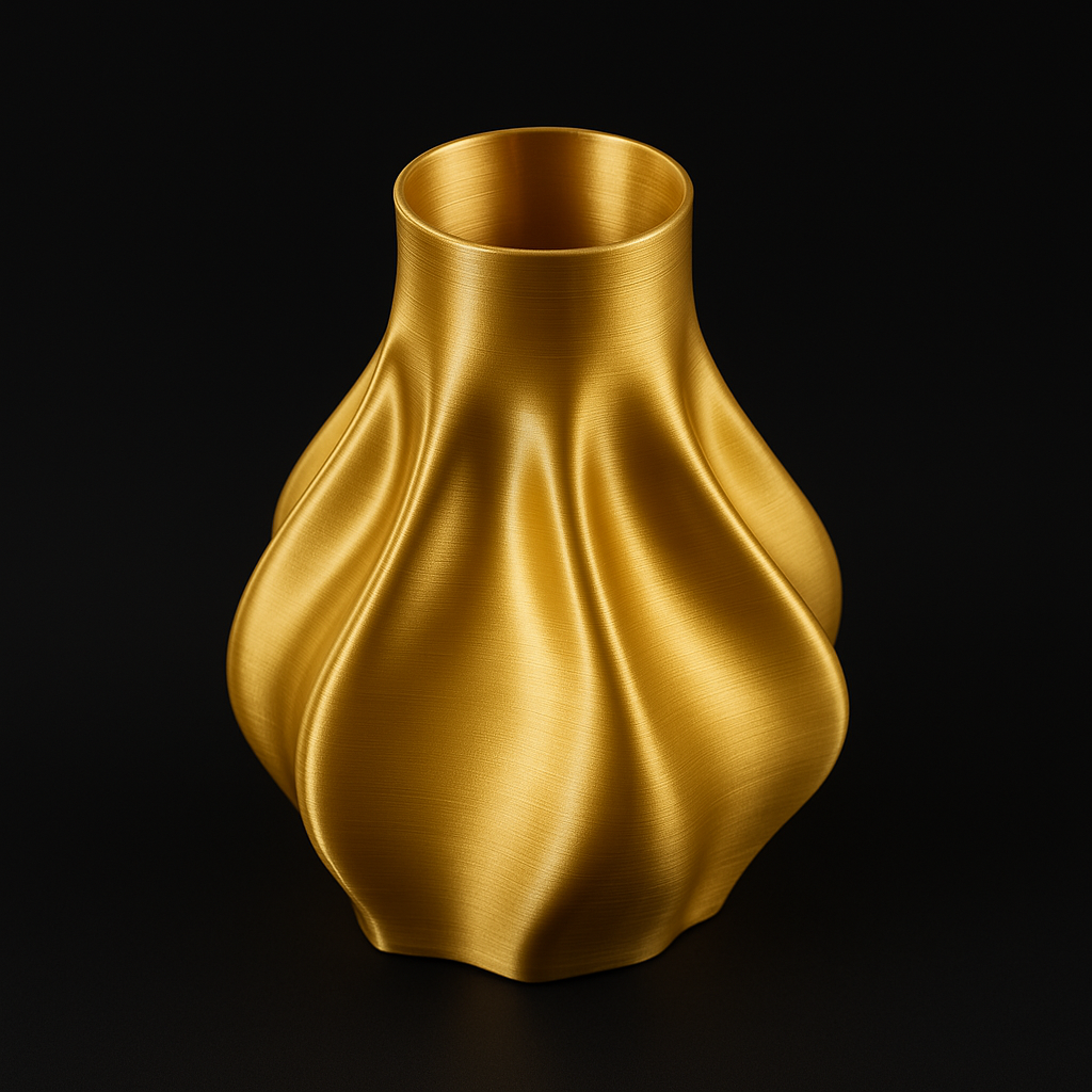 Ripple 3D Printed Vase – Silk PLA Finish