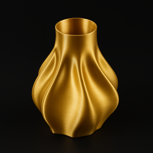 Ripple 3D Printed Vase – Silk PLA Finish