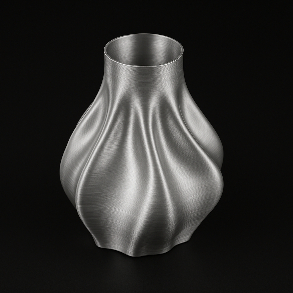 Ripple 3D Printed Vase – Silk PLA Finish