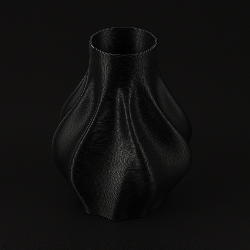 Ripple 3D Printed Vase – Silk PLA Finish