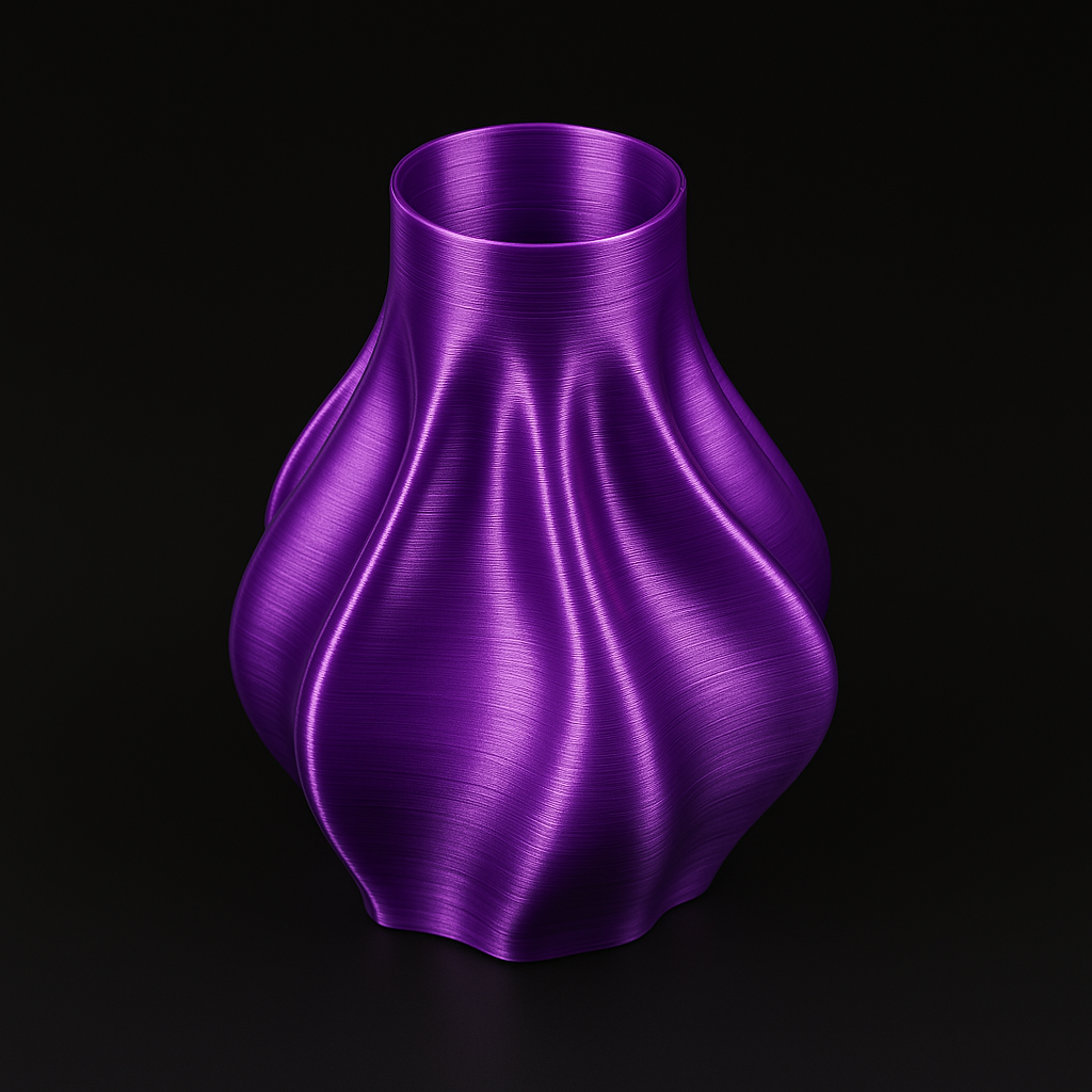 Ripple 3D Printed Vase – Silk PLA Finish