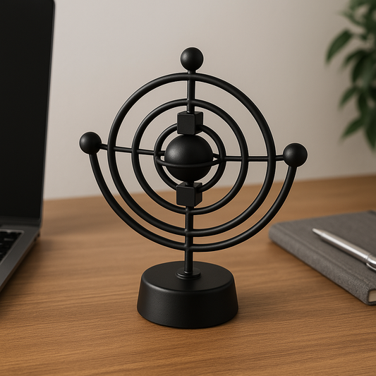 Orbit Kinetic Desk Sculpture – Matte Black