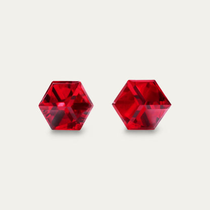 Iris - Light Siam - 6mm Red Color Cubic Crystal - Hypoallergenic