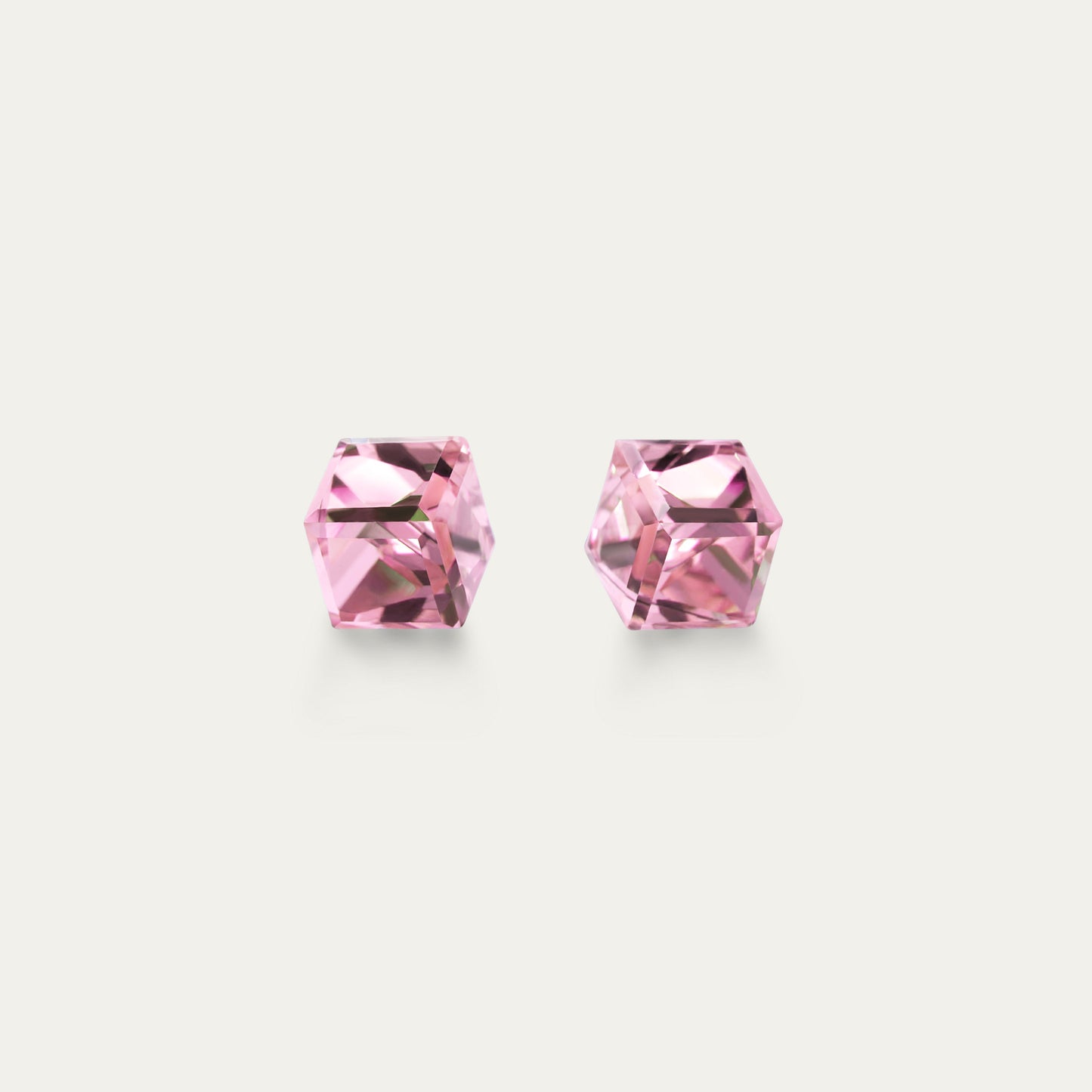 Irene - Light Rose - 4mm Pink Color Cubic Crystal - Hypoallergenic