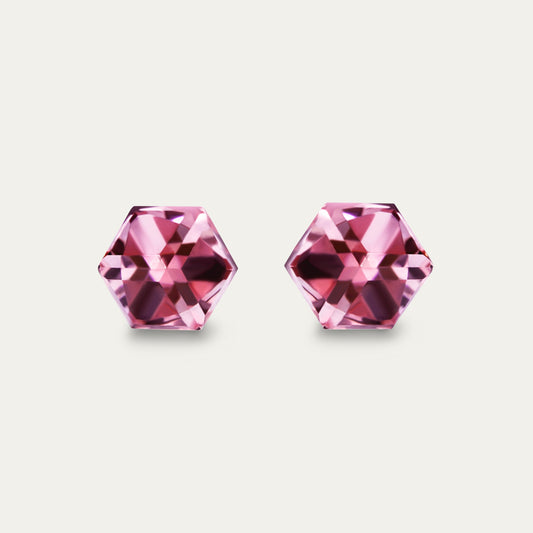 Iris - Light Rose - 6mm Pink Color Cubic Crystal - Hypoallergenic