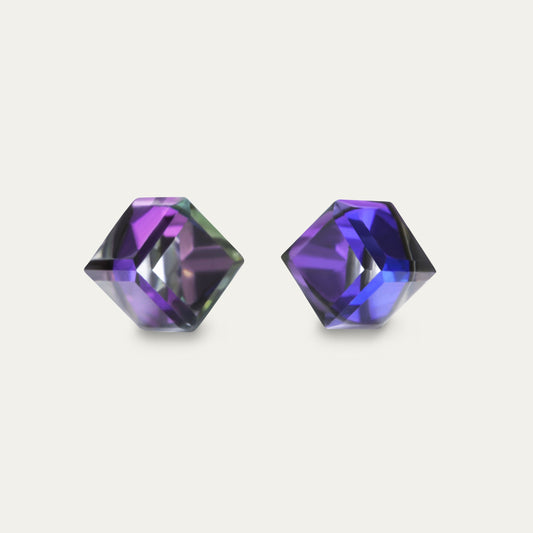 Iris - Heliotrope - 6mm Iridescent & Purple Color Cubic Crystal -