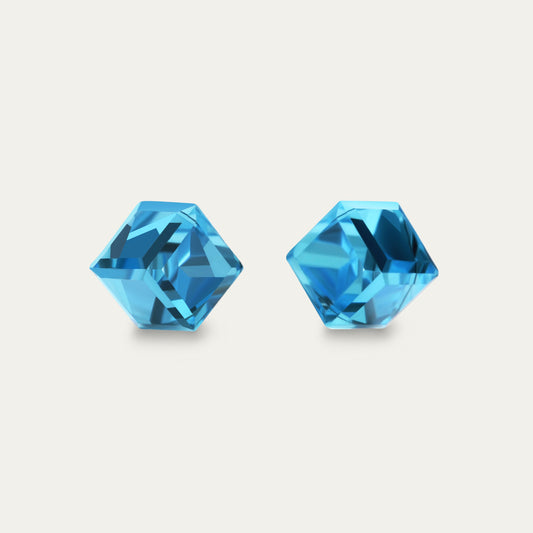 Iris - Aquamarine - 6mm Blue Color Cubic Crystal - Hypoallergenic