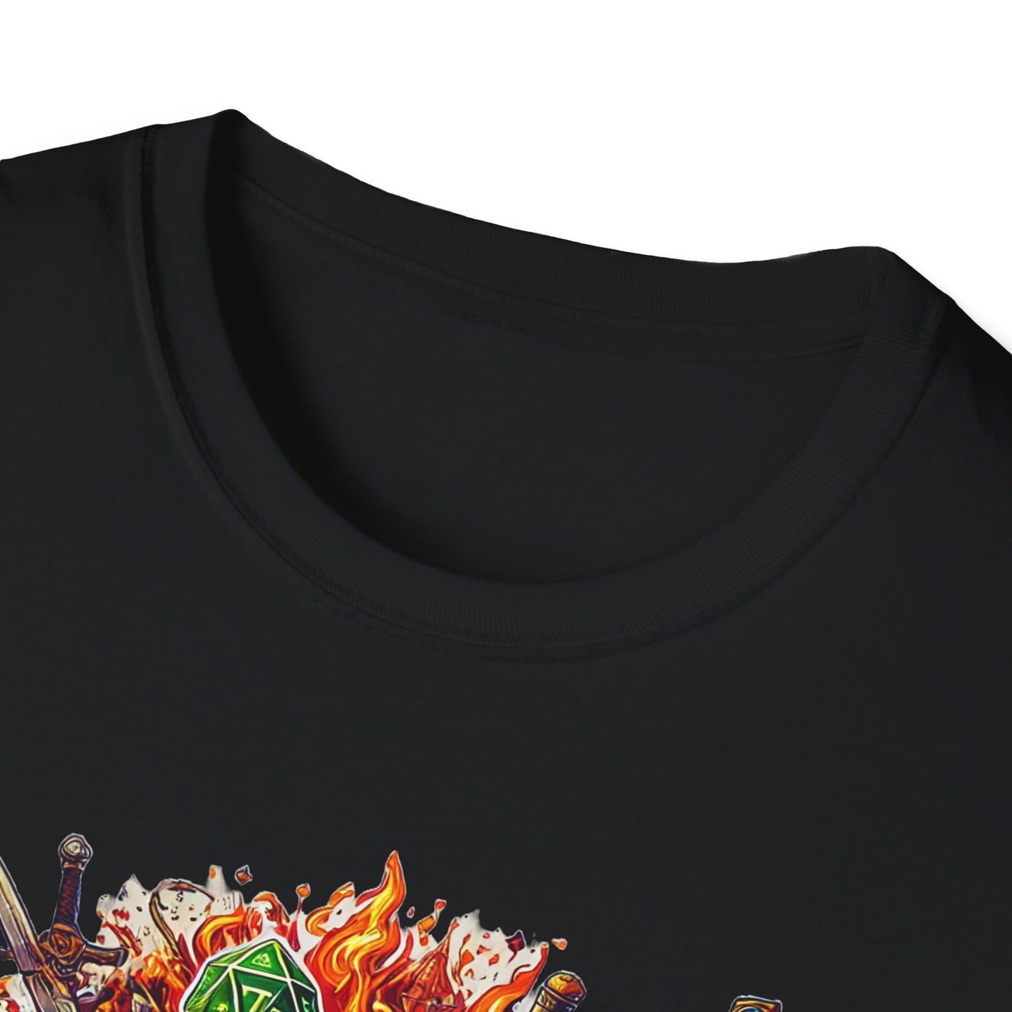 Fantasy-Themed Soft style T-Shirt with Colorful Cube Design