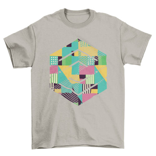 Geometric Colorful Cube Abstract T-Shirt